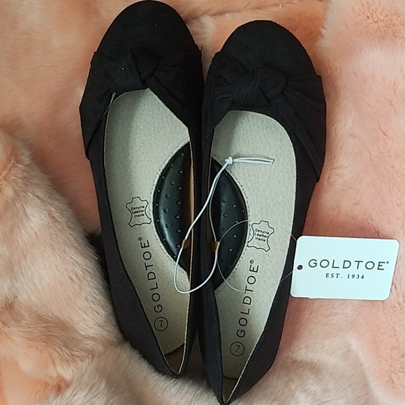 GoldToe Black Flat Shoes - Picture 2 of 6